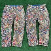 Trendy hip-hop casual artistic pattern trousers