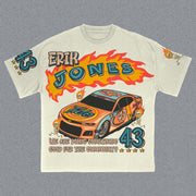 Trendy Personalized Racing Print T-Shirt