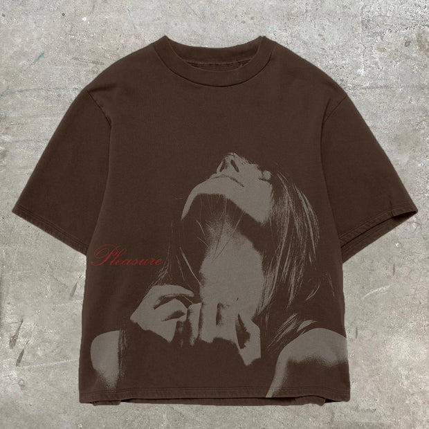 Trendy Personalized Print Street Style Crew Neck T-Shirt