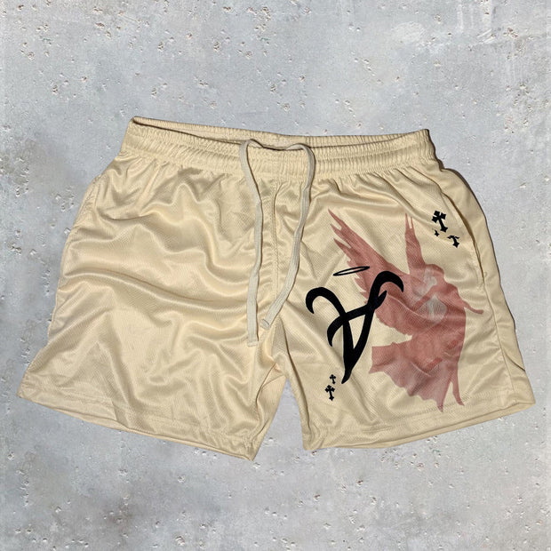 Fashion Personality Angel Street Style Print Shorts