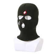 Balaclava three-hole hat outdoor riding headgear knitted warm ski mask