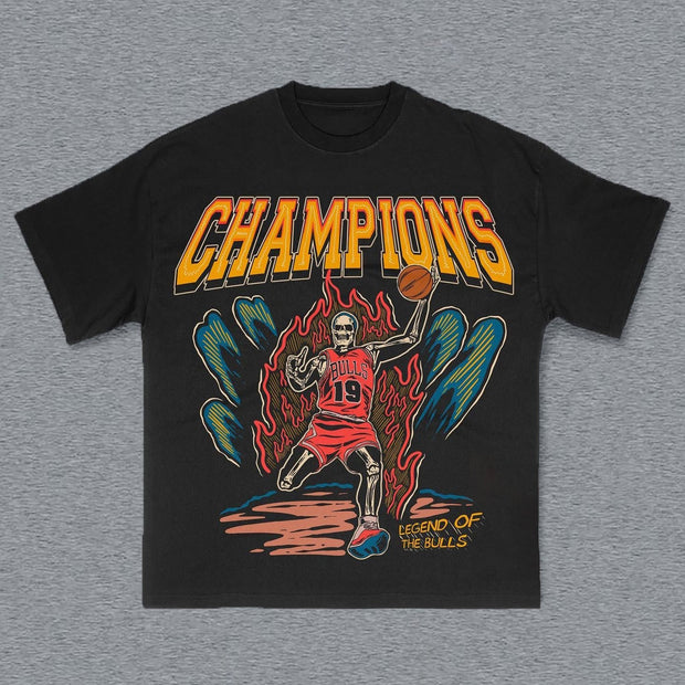 Basketball Champions Print Short Sleeve T-Shirt