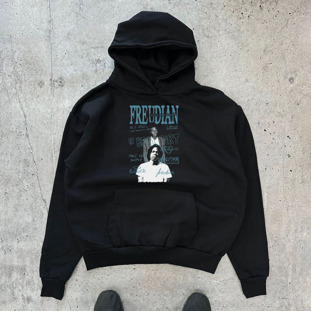 Casual Letters Character Print Long Sleeve Hoodies