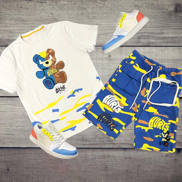 Fashion preppy bear print suit