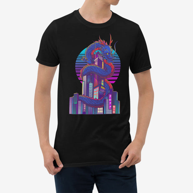 DORAGONSHITI Cyberpunk Print Short Sleeve T-Shirt