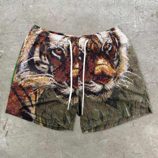 Vintage Animal Print Casual Street Shorts