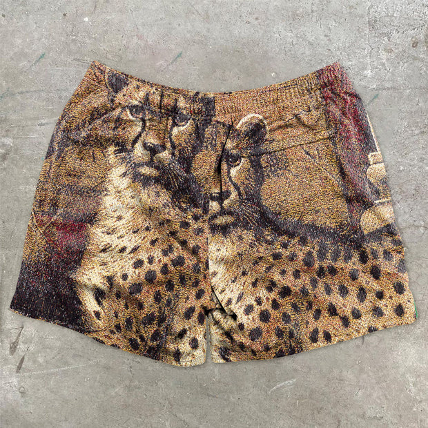 Vintage Animal Print Casual Street Shorts