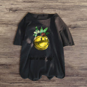 Personalized smiley print T-shirt