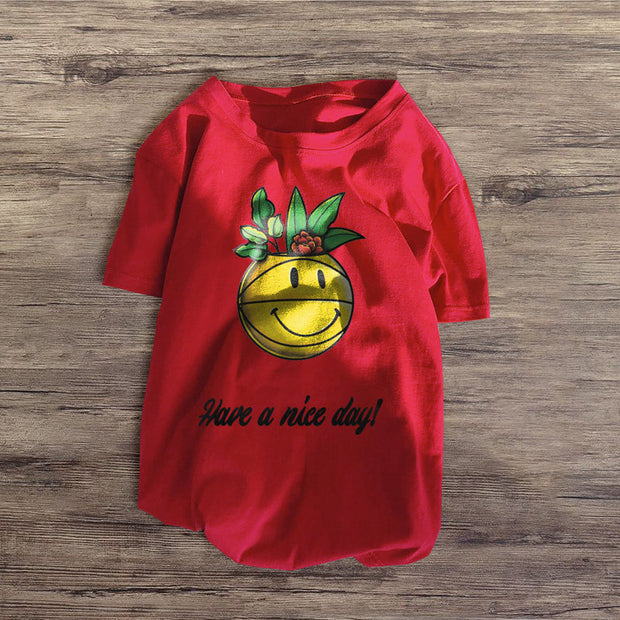 Personalized smiley print T-shirt