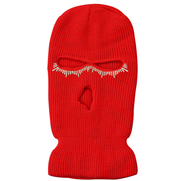 Warm three-hole hat ski riding sports knitted hat