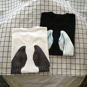 Tide brand printed short-sleeved T-shirt Hong Kong style loose wild round neck