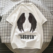 Tide brand printed short-sleeved T-shirt Hong Kong style loose wild round neck