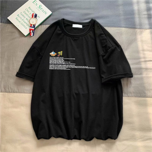 Hong Kong style short-sleeved insT-shirt loose