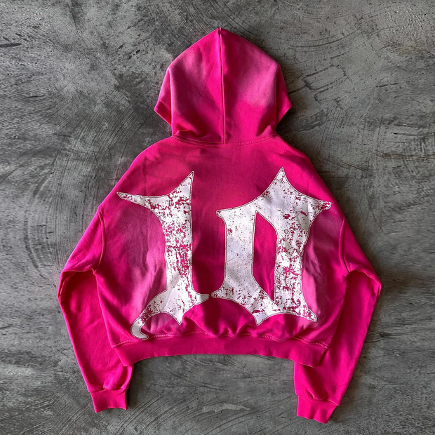 Vintage Cat Zip-Up Hoodie