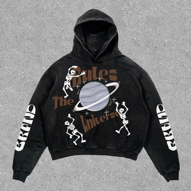 vintage skull print hoodie
