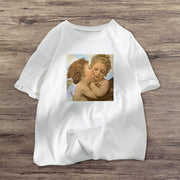 Retro print fashion short-sleeved T-shirt