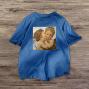 Retro print fashion short-sleeved T-shirt