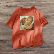 Retro print fashion short-sleeved T-shirt