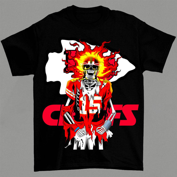 Skull print retro street style short-sleeved T-shirt