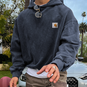 Retro Hip Hop Casual Printed Hoodie