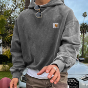 Retro Hip Hop Casual Printed Hoodie
