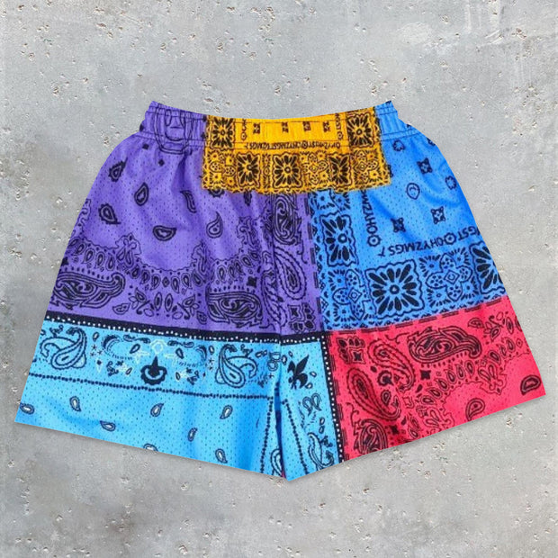 Statement Street Style Colorblock Cashew Floral Shorts