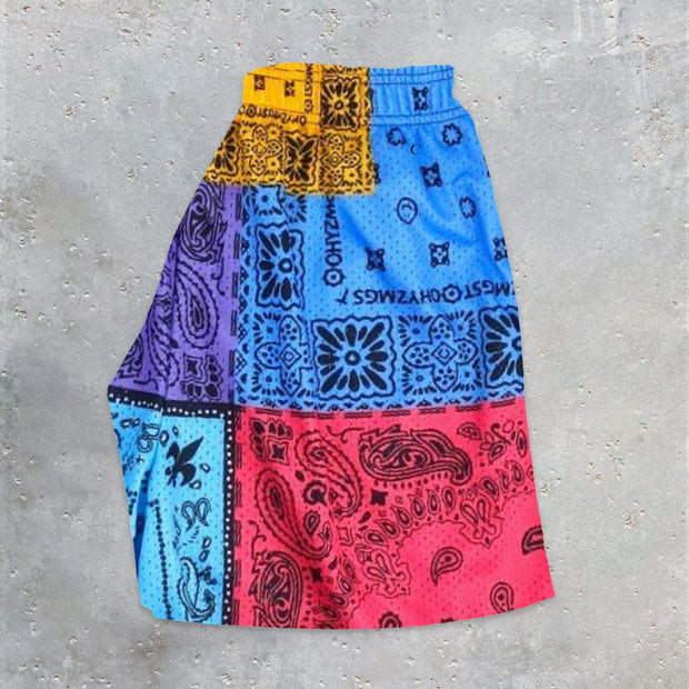 Statement Street Style Colorblock Cashew Floral Shorts