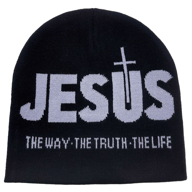 JESUS jacquard knitted hat