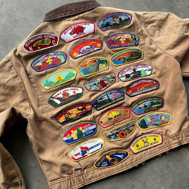 Casual Street Retro Workwear Lined Jacket