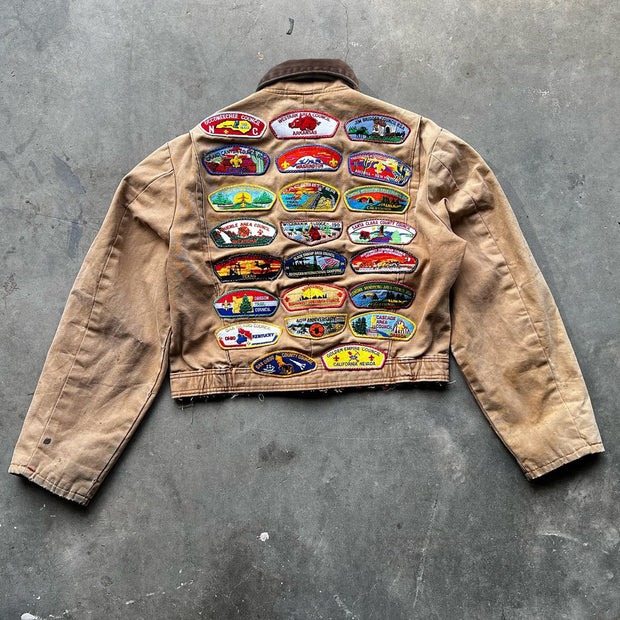 Casual Street Retro Workwear Lined Jacket
