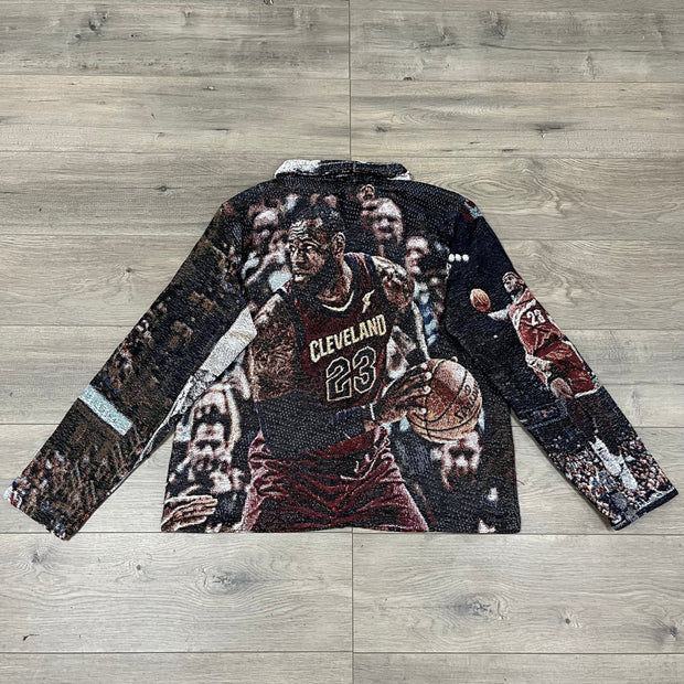 Personalized Sports Player Print Long Sleeve Zipped Jacket