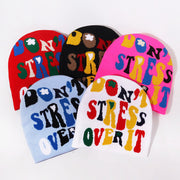 Personalized all-match letter jacquard knitted hat