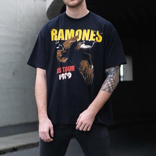 Personalized eagle print round neck vintage T-shirt