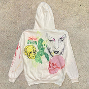 Personalized hand-painted print street style sports hoodie
