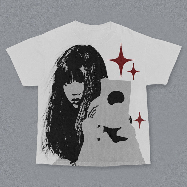 Casual Fashion Preppy Print Short Sleeve T-Shirt
