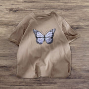 Butterfly retro street style short-sleeved T-shirt