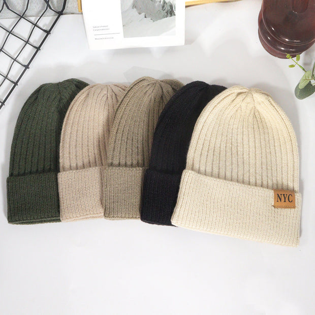 Casual and versatile NYC letter wool knitted hat Japanese style
