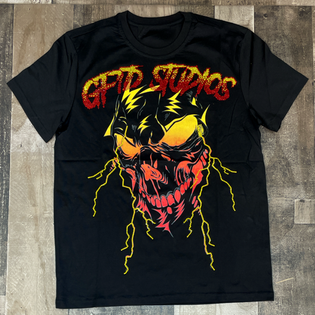 Personalized street style skull print T-shirt