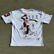 Fashion Street Style Basketball No. 23 Print Short Sleeve T-shirt