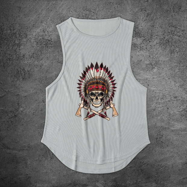 Fashion Skull Print Quick Dry Sports Tank Top