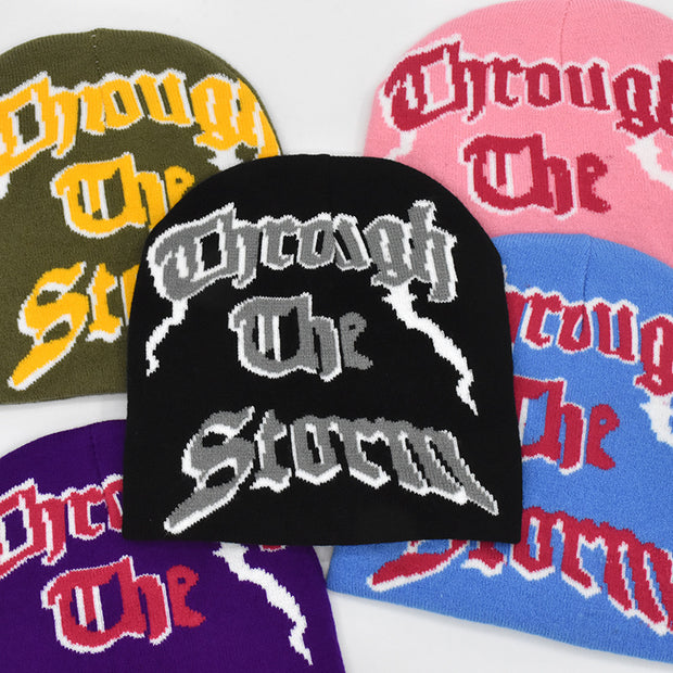 woolen hat knitted jacquard letter knitted hat