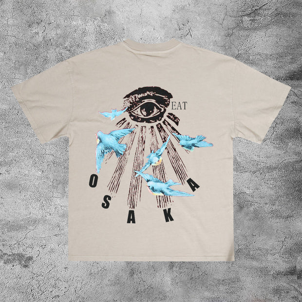 OSAKA Print Fashion Street Short Sleeve T-Shirt