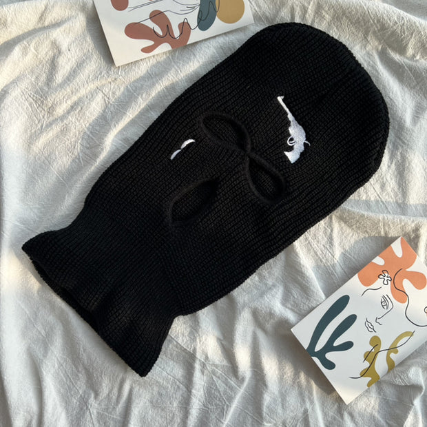 Funny CS Embroidered Knit Hat Headgear