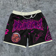 Fashion casual personality street style print shorts