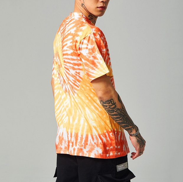 Street personality tie-dye loose short sleeve men's T-shirt