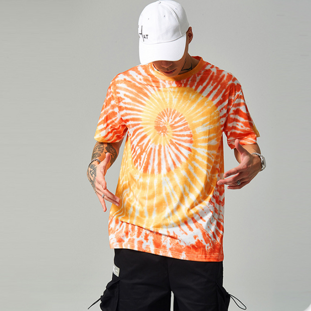 Street personality tie-dye loose short sleeve men's T-shirt