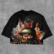 WarBaby Printed Three-quarter Sleeve T-shirt