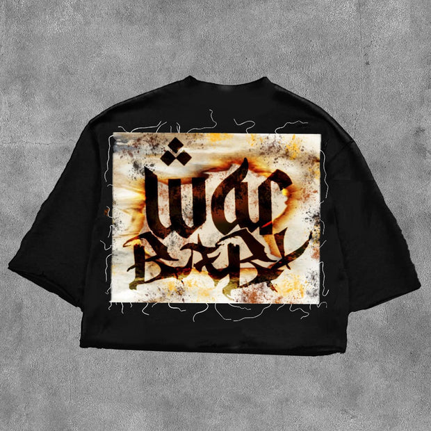 WarBaby Printed Three-quarter Sleeve T-shirt