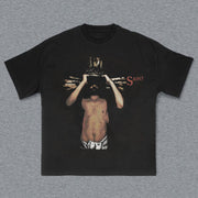 We Live In Hell Print Short Sleeve T-Shirt