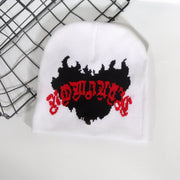 Trendy pullover love flame jacquard knitted hat
